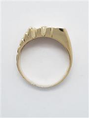 14K Solid Yellow Gold Diamond Nugget Style Cluster Ring Size 9